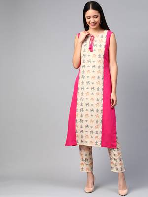 Pink printed crepe kurtas-and-kurtis 1
