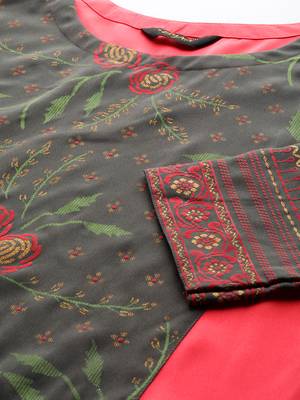 Coral printed crepe kurtas-and-kurtis 5