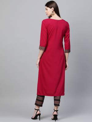 Pink printed crepe kurtas-and-kurtis 2