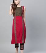 Pink printed crepe kurtas-and-kurtis