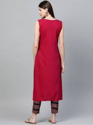 Pink printed crepe kurtas-and-kurtis 2