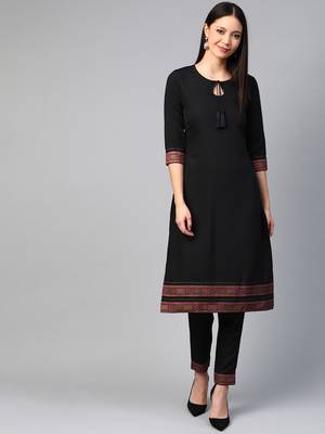 Black printed crepe kurtas-and-kurtis 2