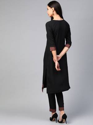Black printed crepe kurtas-and-kurtis 3