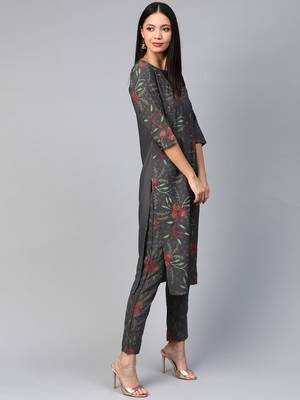 Grey printed crepe kurtas-and-kurtis 3