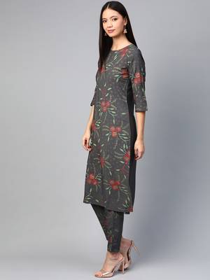 Grey printed crepe kurtas-and-kurtis 4
