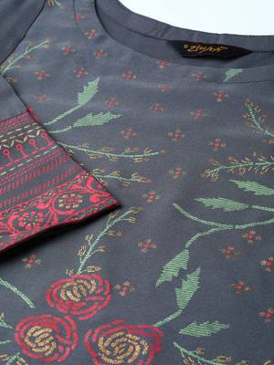 Grey printed crepe kurtas-and-kurtis 5