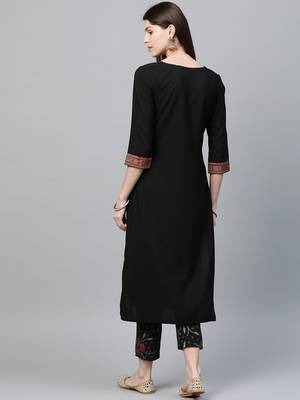 Black printed crepe kurtas-and-kurtis 2