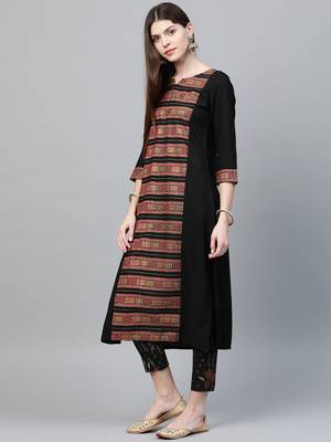 Black printed crepe kurtas-and-kurtis 3