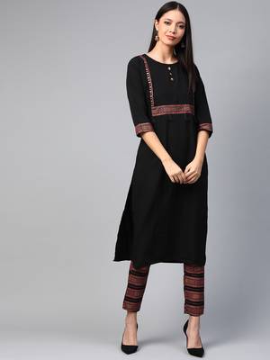 Black printed crepe kurtas-and-kurtis 1