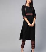 Black printed crepe kurtas-and-kurtis