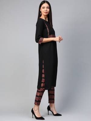 Black printed crepe kurtas-and-kurtis 3