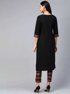Black printed crepe kurtas-and-kurtis 2