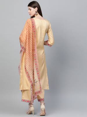 Cream printed art silk kurtas-and-kurtis 2