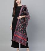 Black printed rayon kurtas-and-kurtis