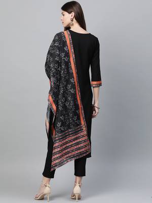 Black printed rayon kurtas-and-kurtis 2