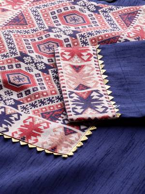 Navy-blue printed art silk kurtas-and-kurtis 5