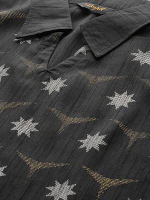 Black printed art silk kurtas-and-kurtis 5