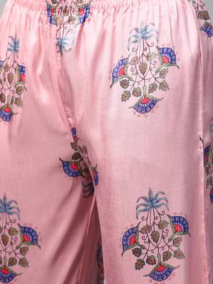 Pink printed art silk kurtas-and-kurtis 5