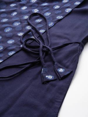 Navy-blue printed rayon kurtas-and-kurtis 5