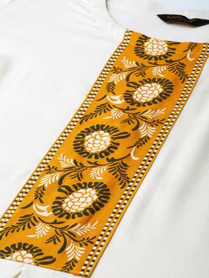Off-white printed rayon kurtas-and-kurtis 4