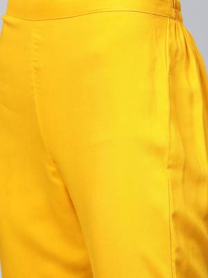 Mustard printed rayon kurtas-and-kurtis 5