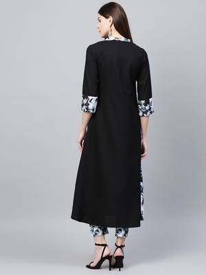 Black printed rayon kurtas-and-kurtis 2