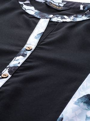 Black printed rayon kurtas-and-kurtis 5