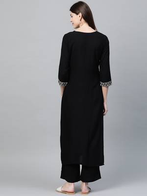 Black printed rayon kurtas-and-kurtis 2