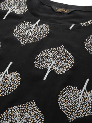 Black printed rayon kurtas-and-kurtis 4