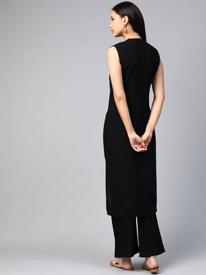 Black printed rayon kurtas-and-kurtis 2