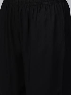 Black printed rayon kurtas-and-kurtis 5