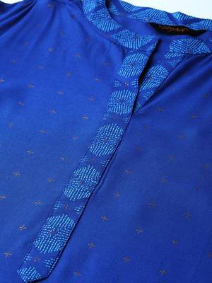 Blue printed rayon kurtas-and-kurtis 4