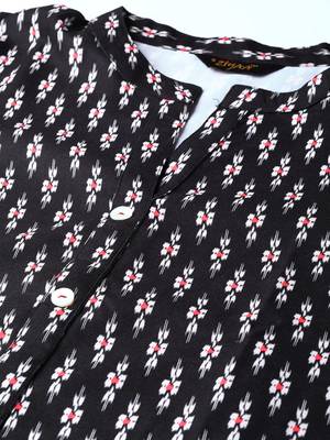 Navy-blue printed rayon kurtas-and-kurtis 4
