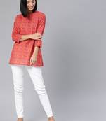 Orange printed cotton tunics