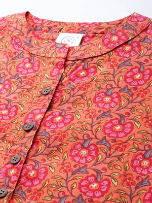 Orange printed cotton tunics 4