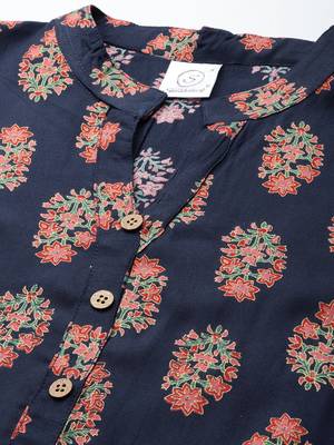 Blue printed viscose rayon tunics 4