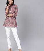 Grey printed cotton tunics