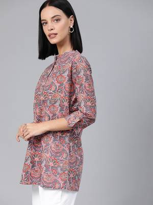 Grey printed cotton tunics 2