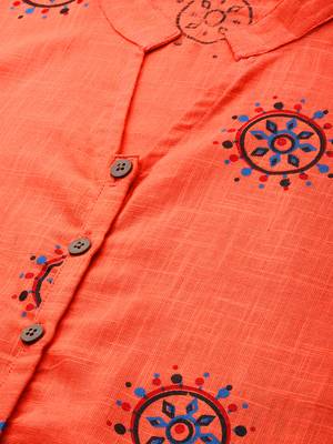 Orange printed cotton tunics 4