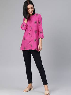 Pink printed cotton tunics 1