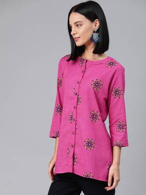 Pink printed cotton tunics 2