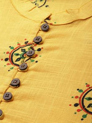 Yellow printed cotton tunics 4