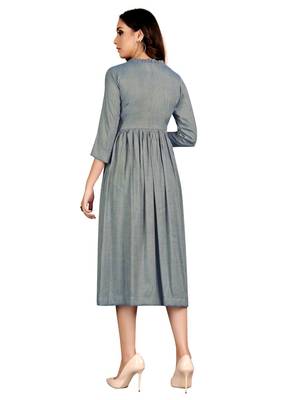 Grey embroidered rayon party-wear-kurtis 2