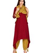 Red printed cotton party-wear-kurtis