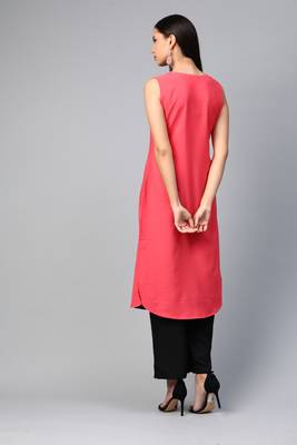 Coral printed crepe kurtas-and-kurtis 3