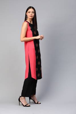 Coral printed crepe kurtas-and-kurtis 4