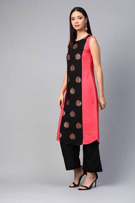 Coral printed crepe kurtas-and-kurtis 5