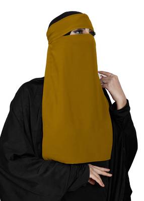 JSDC Women's Bubble Georgette Plain Single Layer Niqab Hijab 2