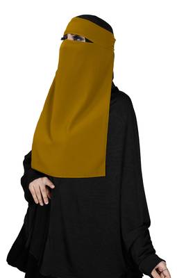 JSDC Women's Bubble Georgette Plain Single Layer Niqab Hijab 3