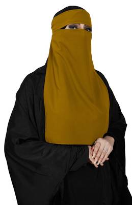 JSDC Women's Bubble Georgette Plain Single Layer Niqab Hijab 4